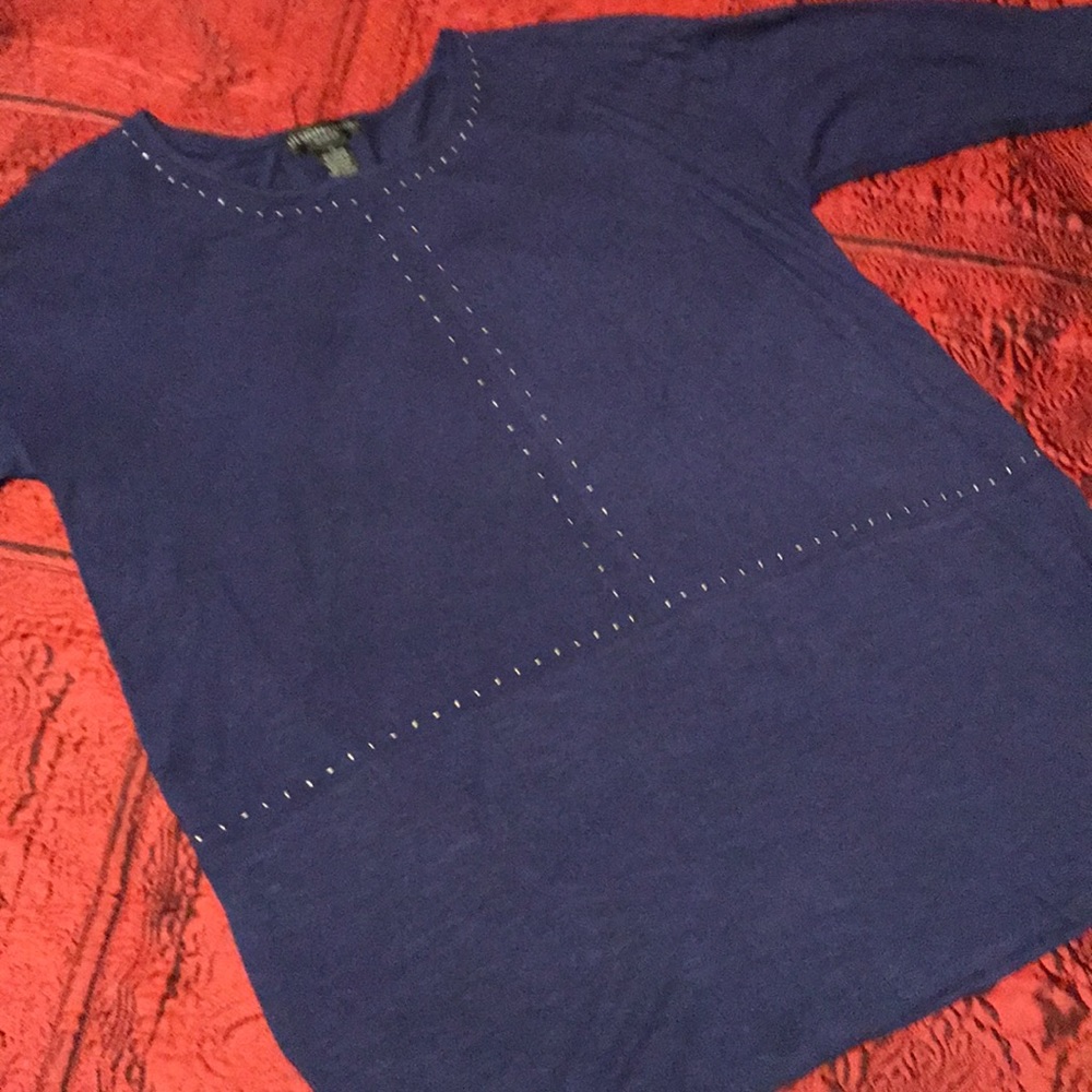 Blue and black heathered tunic 1X top
